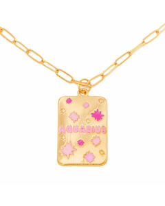 Daily Style Letter Constellation Stainless Steel 18K Gold Plated Pendant Necklace CA07831386