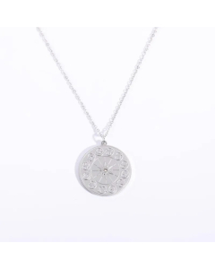Minimalism Round Constellation Stainless Steel 18K Gold Plated Zircon Pendant Necklace CA07831396