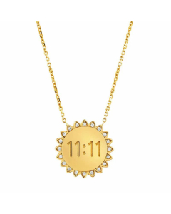 Wholesale Simple Style Sun Number Stainless Steel Gold Plated Zircon Pendant Necklace