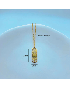 Non-Fading Hollow Out Palm Eye Stainless Steel Titanium Steel Pendant Necklace CA07831399