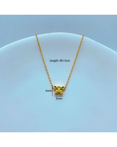 Cute Cartoon Small Butterfly Stainless Steel Titanium Steel Gold Plated Pendant Necklace CA07831413