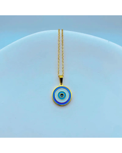 Daily Style Enamel Round Devil's Eye Pendent Titanium Steel Necklace CA07831416