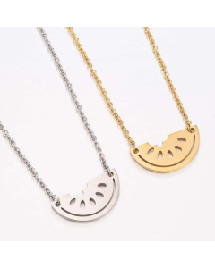 Hollow Out Watermelon Pendant Stainless Steel Titanium Steel Gold Plated Necklace CA07831417