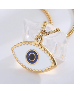 Retro Devil's Eye Pendent Stainless Steel Titanium Steel Gold Plated Pendant Necklace CA07831418