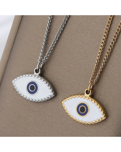 Retro Devil's Eye Pendent Stainless Steel Titanium Steel Gold Plated Pendant Necklace CA07831418