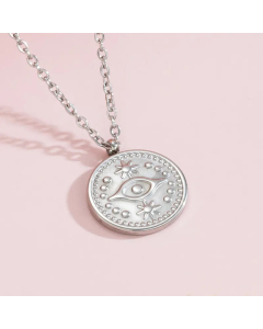 Wholesale Retro Glasses Titanium Steel Gold Plated Pendant Necklace