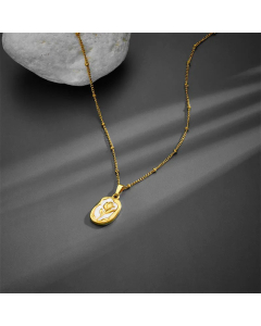 Wholesale Romantic Rose Stainless Steel 18K Gold Plated Shell Pendant Necklace