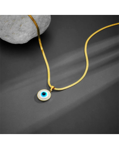 Wholesale Ethnic Style Eye Stainless Steel 18K Gold Plated Zircon Pendant Necklace
