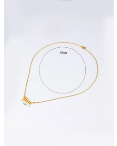 Wholesale Simple Style Letter Constellation Stainless Steel 18K Gold Plated Pendant Necklace