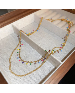 Wholesale Casual Colorful Titanium Steel Layered Necklaces