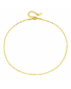 Wholesale Golden Cauliflower Necklace Plain Solid Color Basic Chain Titanium Steel 18K Gold Plated Necklace CA07831440