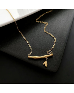 Wholesale Chinoiserie Bamboo Titanium Steel 18K Gold Plated Necklace