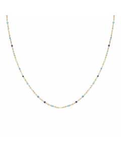 Wholesale Minimalism Enamel Small Beads Chain Titanium Steel Necklace CA07831453