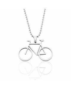 Wholesale Simple Style Sports Bicycle Stainless Steel Pendant Necklace