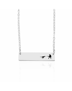 Wholesale Casual Minimalism Dinosaur Square Stainless Steel Pendant Necklace CA07831467