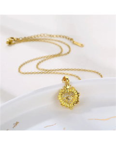 Wholesale Love Pendant 18K Gold Plated Zircon Necklace CA07831470