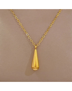 Minimalism Non-Fading Geometric Titanium Steel Gold Plated Pendant Necklace CA07831481