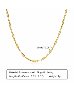 Wholesale Simple Style Solid Color Stainless Steel 18K Gold Plated Necklace