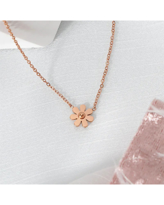 Wholesale Sweet Flower Titanium Steel Pendant Necklace