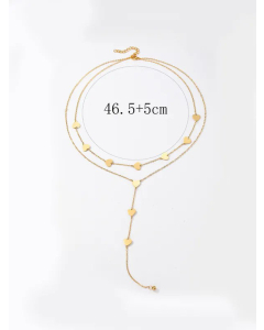 Wholesale Simple Style Heart Shape Stainless Steel 18K Gold Plated Pendant Necklace