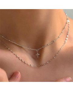 Wholesale INS Style Rhombus Titanium Steel Necklace