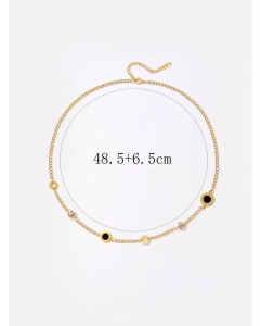 Wholesale Casual Hip-Hop Simple Style Circle Stainless Steel 18K Gold Plated Necklace Choker