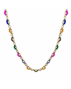 Wholesale Simple Style Geometric Stainless Steel 14K Gold Plated Artificial Crystal Necklace