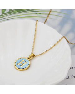 Wholesale Minimalism Round With Letter H Titanium Steel Shell Pendant Necklace CA07831510