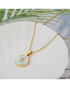 Wholesale Minimalism Round With Letter O Titanium Steel Shell Pendant Necklace CA07831510