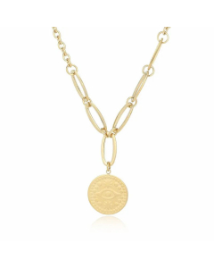Wholesale Simple Style Round Eye Stainless Steel Pendant Necklace