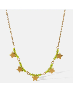 Wholesale Simple Style Star Stainless Steel 18K Gold Plated Necklace