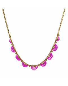 Wholesale INS Style Semicircle Stainless Steel 14K Gold Plated Artificial Crystal Necklace