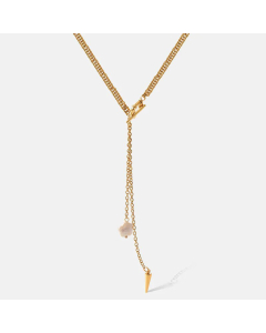 Wholesale Simple Style Flower Stainless Steel 18K Gold Plated Pearl Pendant Necklace