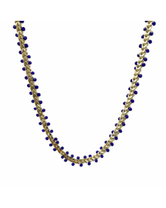 Wholesale Modern Style Grain Stainless Steel Artificial Crystal Metal 14K Gold Plated Necklace
