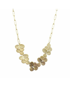 Wholesale INS Style Asymmetrical Petal Stainless Steel 14K Gold Plated Necklace