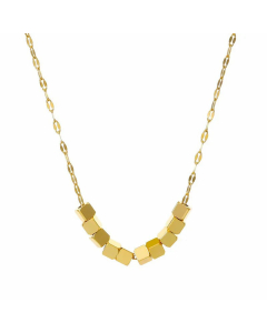 Wholesale Minimalism Patchwork Square Stainless Steel 14K Gold Plated Necklace CA07831545
