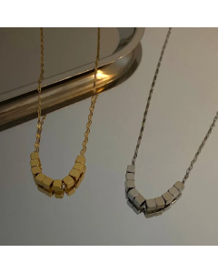 Wholesale Minimalism Patchwork Square Stainless Steel 14K Gold Plated Necklace CA07831545