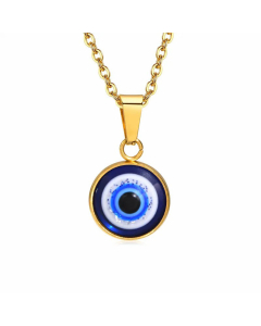 Wholesale Simple Style Devil'S Eye Stainless Steel Arylic 18K Gold Plated Pendant Necklace