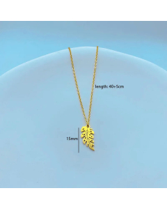 Wholesale Minimalism Leaves Titanium Steel Pendant Necklace CA07831555