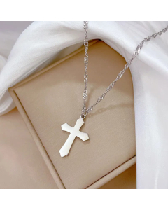 Casual Non-Fading Cross Titanium Steel Pendant Necklace CA07831556