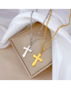 Wholesale Casual Non-Fading Cross Titanium Steel Pendant Necklace CA07831556