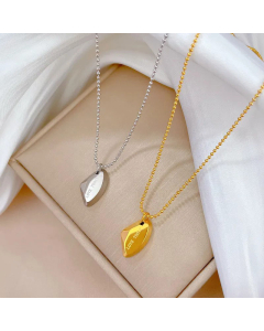 Wholesale Necklace Simple Style Lettering Geometric Titanium Steel Pendant Necklace CA07831559