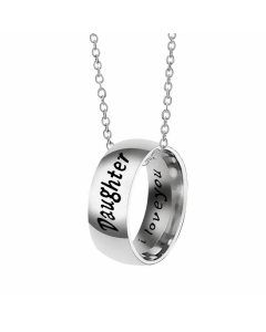 Wholesale Casual Minimalism Round Letter Titanium Steel Carving Necklace CA07831563-Steel Color-01