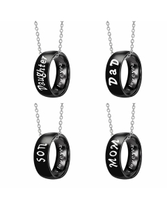 Wholesale Casual Minimalism Round Letter Titanium Steel Carving Necklace CA07831563