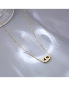 Casual Geometric Titanium Steel Plating Inlay Zircon Pendant Necklace