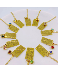Wholesale Retro Constellation Titanium Steel Plating Inlay Zircon Pendant Necklace CA07831571