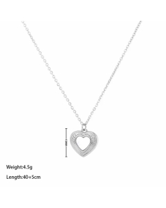 Sweet Heart Shape Pendant Titanium Steel Inlay Shell Necklace Wholesale CA07831573