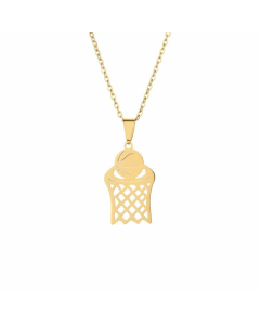 Wholesale Basic Tree Basketball Tennis Racket Stainless Steel Plating Gold Plated Pendant Necklace CA07831574-Gold Color-01