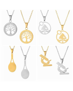 Wholesale Basic Tree Basketball Tennis Racket Stainless Steel Plating Gold Plated Pendant Necklace CA07831574