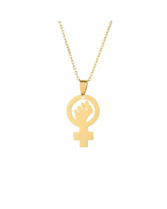 Daily Style Gesture Stainless Steel Plating Gold Plated Pendant Necklace CA07831578